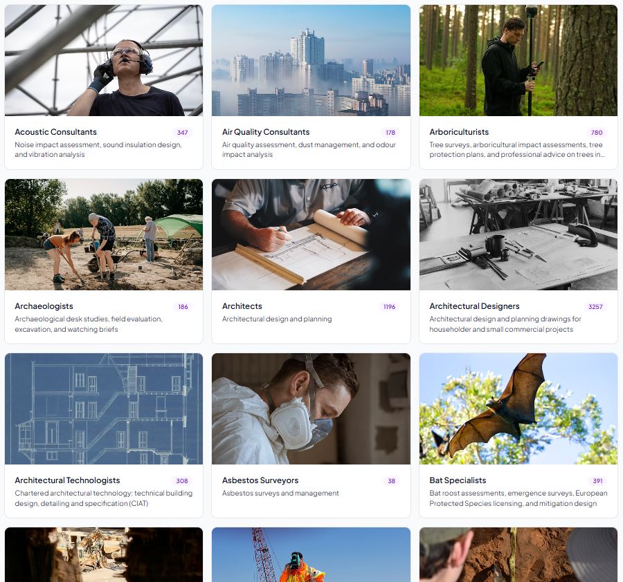 Directory of built environment professionals